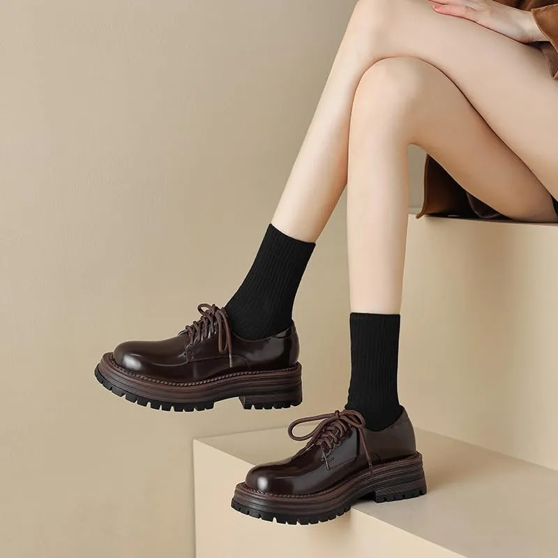 Women’s Chunky Heel Lace-Up Combat Boots with Rubber Sole, Round Toe, Soft Microfiber Upper