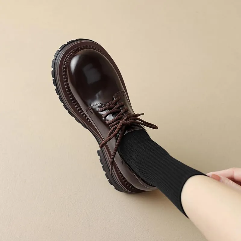Women’s Chunky Heel Lace-Up Combat Boots with Rubber Sole, Round Toe, Soft Microfiber Upper
