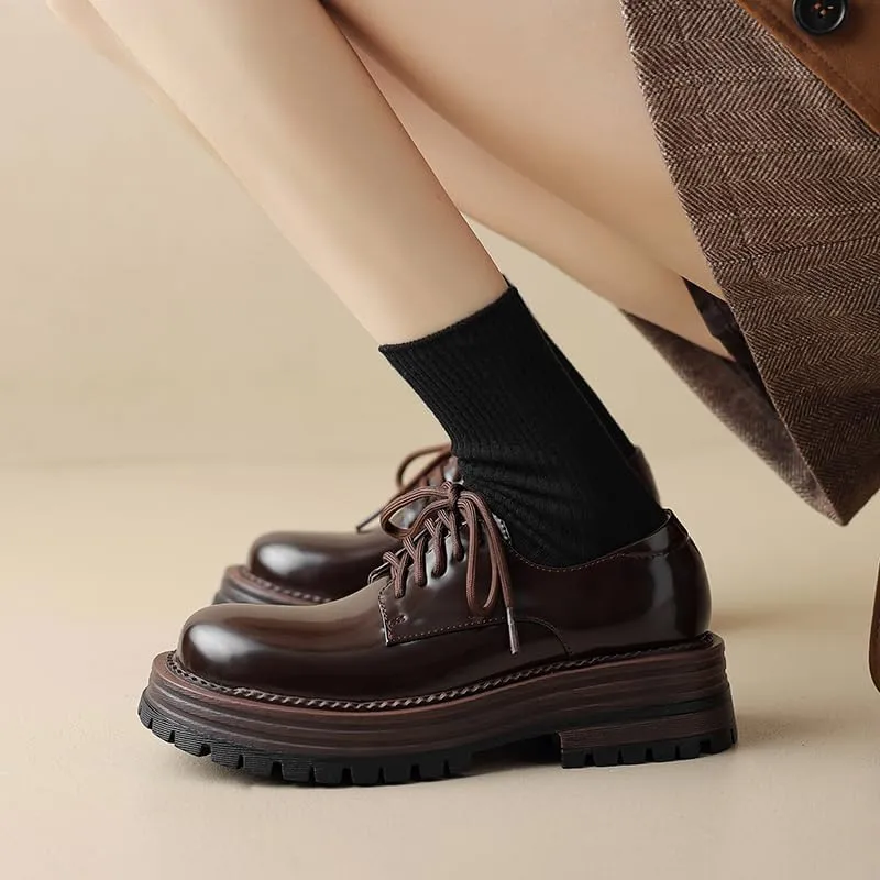 Women’s Chunky Heel Lace-Up Combat Boots with Rubber Sole, Round Toe, Soft Microfiber Upper