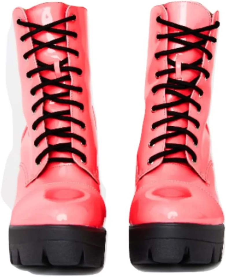 Women's Lucky Lace-up Platform Chunky High Heel Ankle Boots