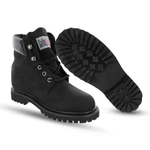 Women’s Work Boots | Waterproof Leather Work Boots for Women | Oil & Slip-Resistant Soft Toe Boots for Women | Premium Nubuck Leather | Lightweight and Comfortable | Black Leather - 11.5M