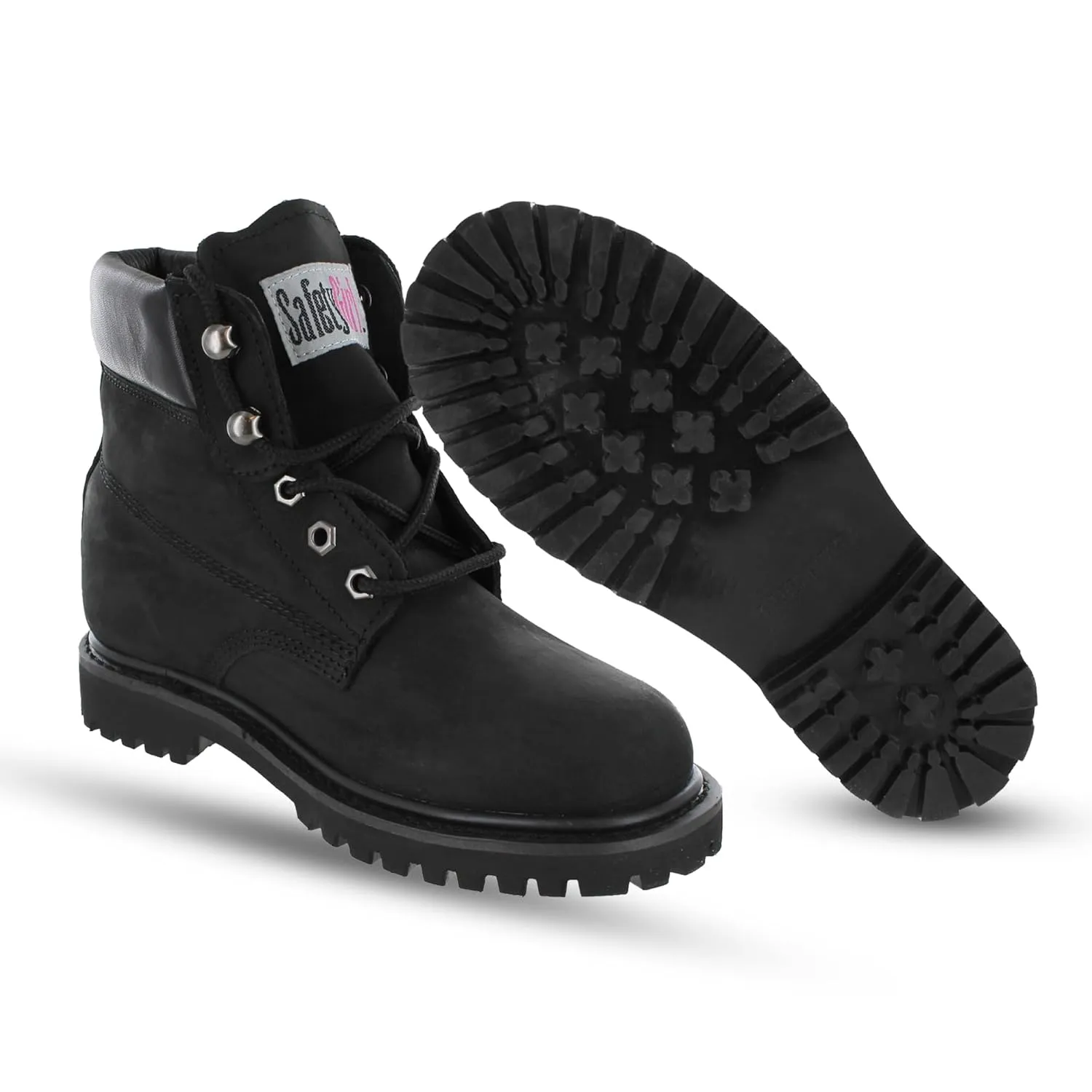 Women’s Work Boots | Waterproof Leather Work Boots for Women | Oil & Slip-Resistant Soft Toe Boots for Women | Premium Nubuck Leather | Lightweight and Comfortable | Black Leather - 11.5M