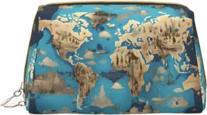 World Geography Map Storage Bag,Small Makeup Bag For Purse Travel Makeup Pouch Mini Cosmetic Bag