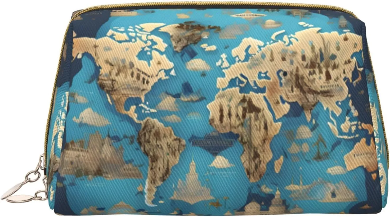 World Geography Map Storage Bag,Small Makeup Bag For Purse Travel Makeup Pouch Mini Cosmetic Bag