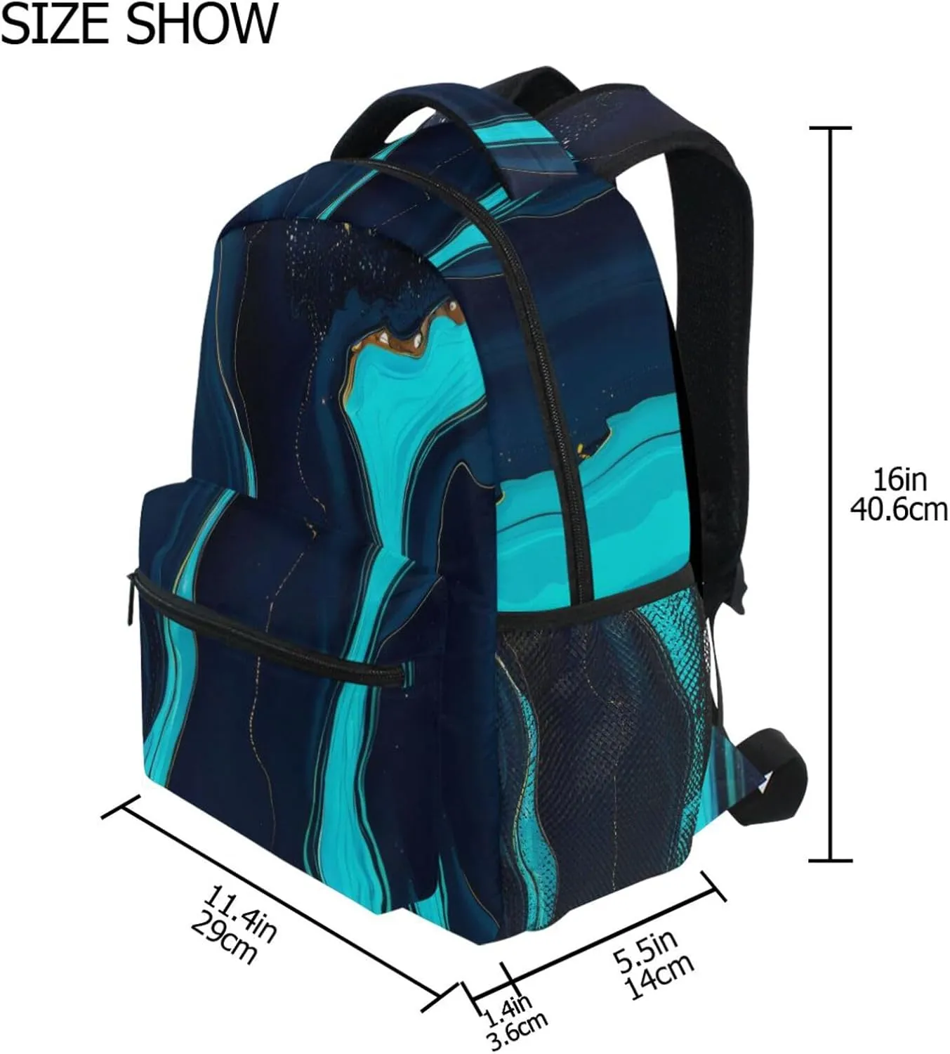 xigua Blue Butterfly Backpacks Waterproof Laptop Casual Daypack Tablet Travel Backpack School Bag with Multiple Pockets