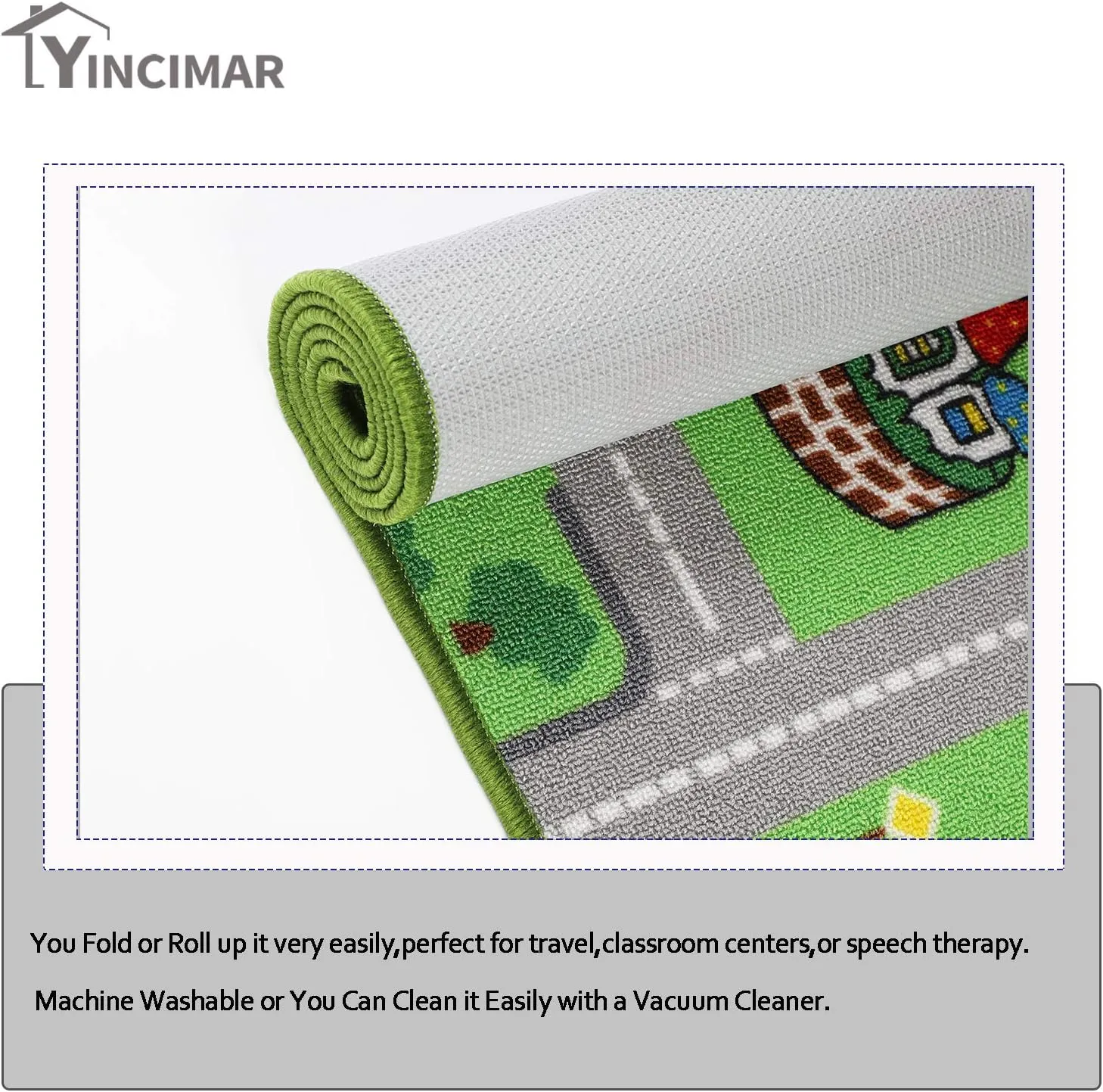 Yincimar Kids Carpet Playmat Rug,6.6x5.0 ft Extra Large City Life Carpet Learning Exercise Mat Educational Car Rug Play Game Rug for Baby Toddler Boy Bedroom Playroom