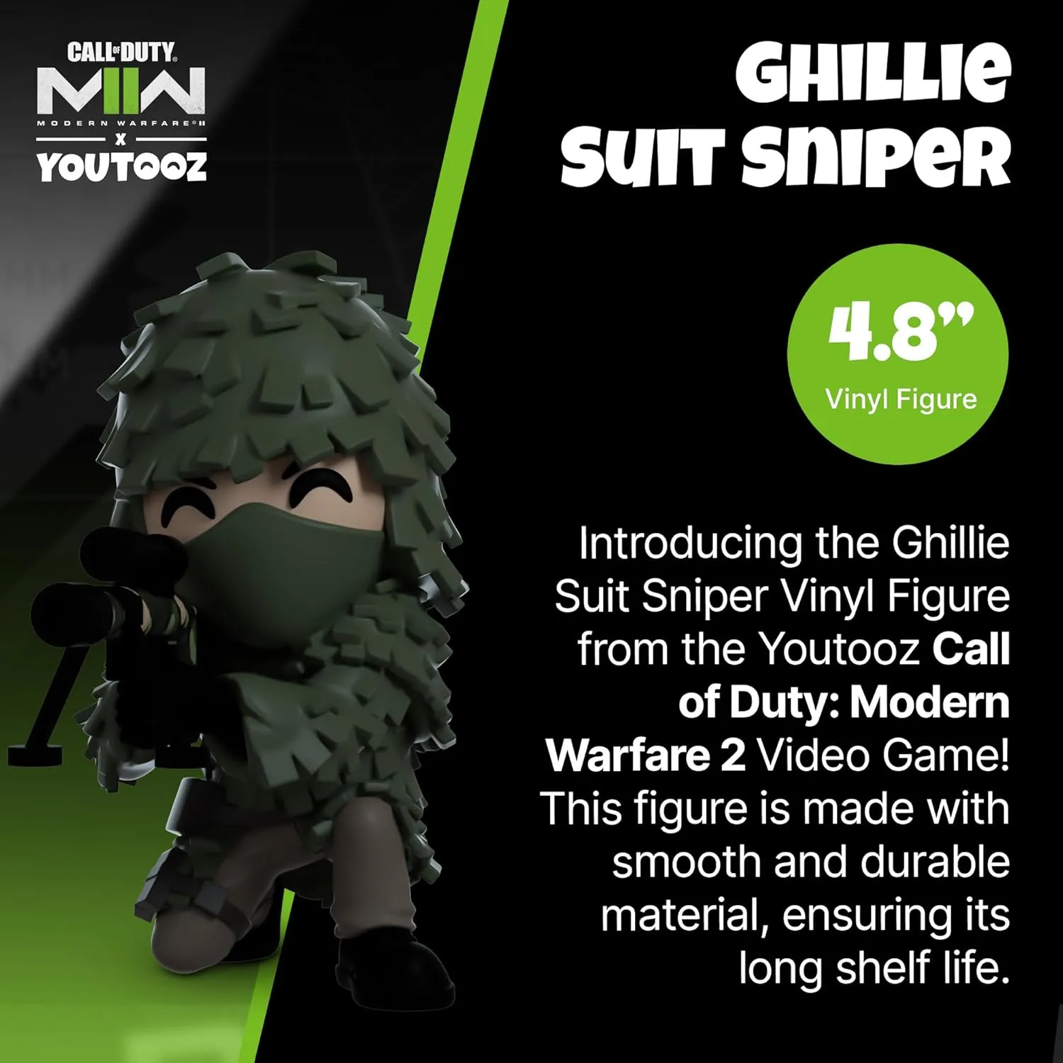 Youtooz Ghillie Suit Sniper 4.2" Vinyl Figure, Official Licensed Collectible Ghillie Suit Sniper From Call Of Duty: Modern Warfare 2 Video Game Figure, By Youtooz Modern Warefare 2 Collection