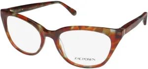 Zac Posen Cedella Thick Rim American Fashion Designer Premium Acetate Materials Eyeglass Frame/Glasses/Eyeglasses [50-17-135, marble]
