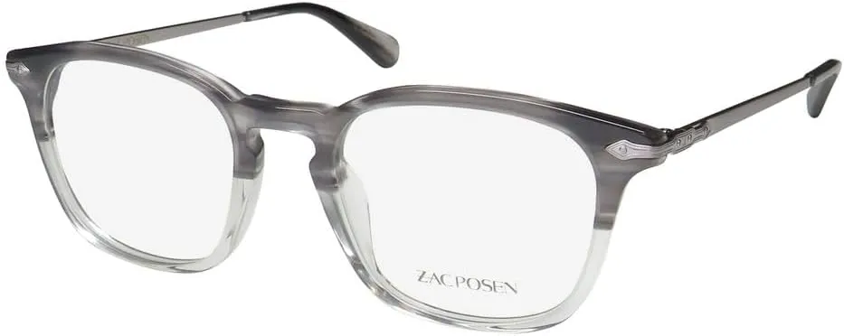 Zac Posen Phoenix Red Carpet Style American Designer Premium Lightweight Acetate Eyeglass Frame/Glasses [50-20-145, concrete horn]