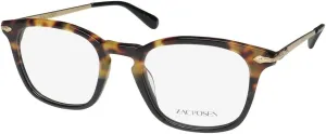 Zac Posen Phoenix Red Carpet Style American Designer Premium Lightweight Acetate Eyeglass Frame/Glasses [50-20-145, tortoise black]