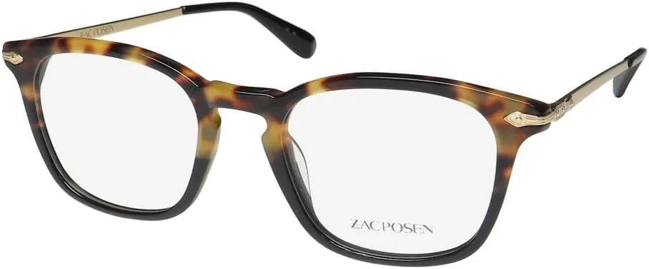Zac Posen Phoenix Red Carpet Style American Designer Premium Lightweight Acetate Eyeglass Frame/Glasses [50-20-145, tortoise black]