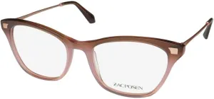 Zac Posen Rashida Cat Eye Unique Design Handmade Modern American Fashion Designer Eyeglass Frame/Eyewear [53-17-140, red finch]