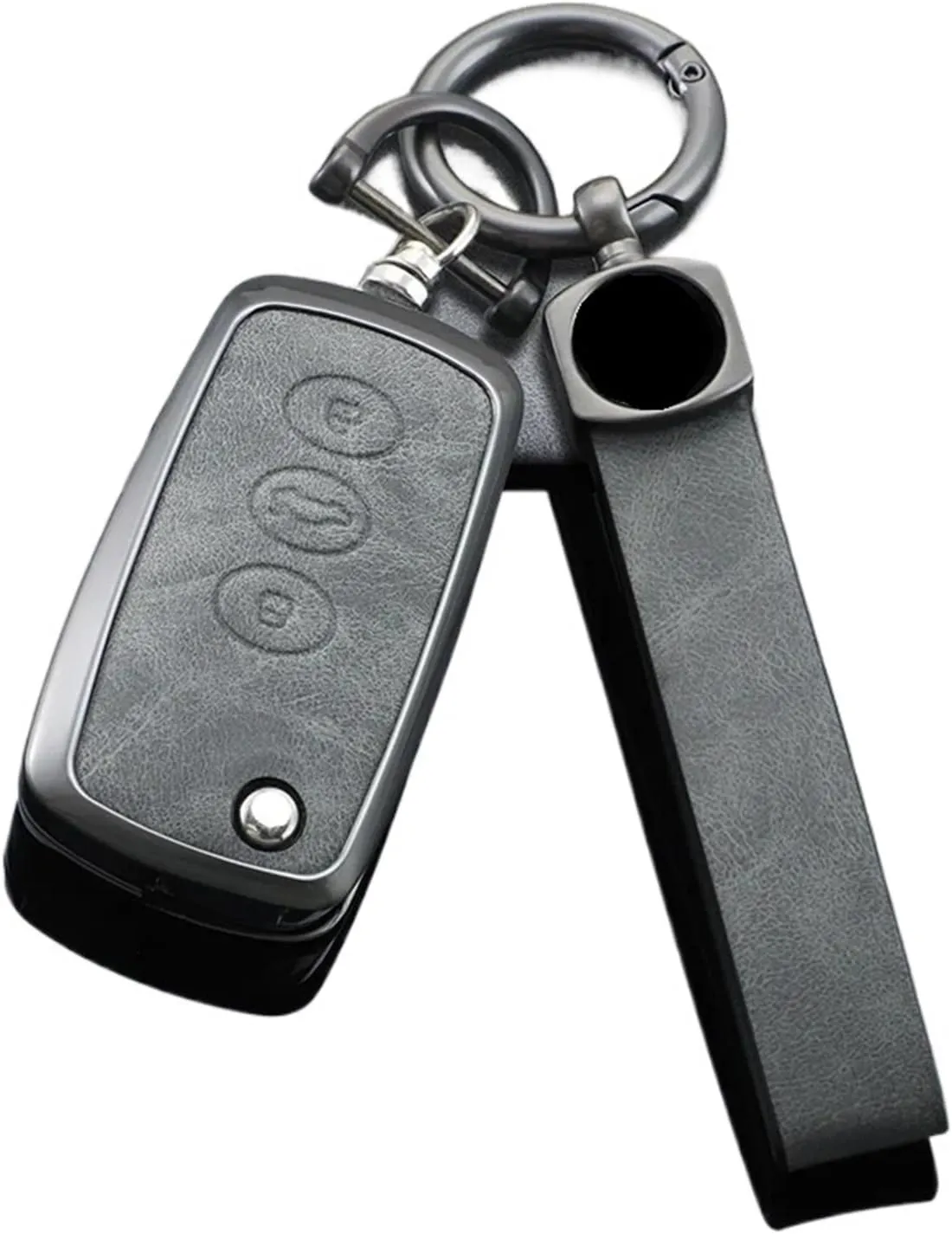 Zinc Alloy Flip Car Key Case Bag Compatible for VW Phaeton Bentley Bentayga Mulsanne Hurtling GT Flying Spur Continental(Grey D)