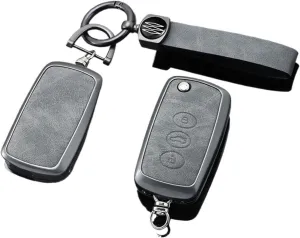 Zinc Alloy Flip Car Key Case Bag Compatible for VW Phaeton Bentley Bentayga Mulsanne Hurtling GT Flying Spur Continental(Grey D)