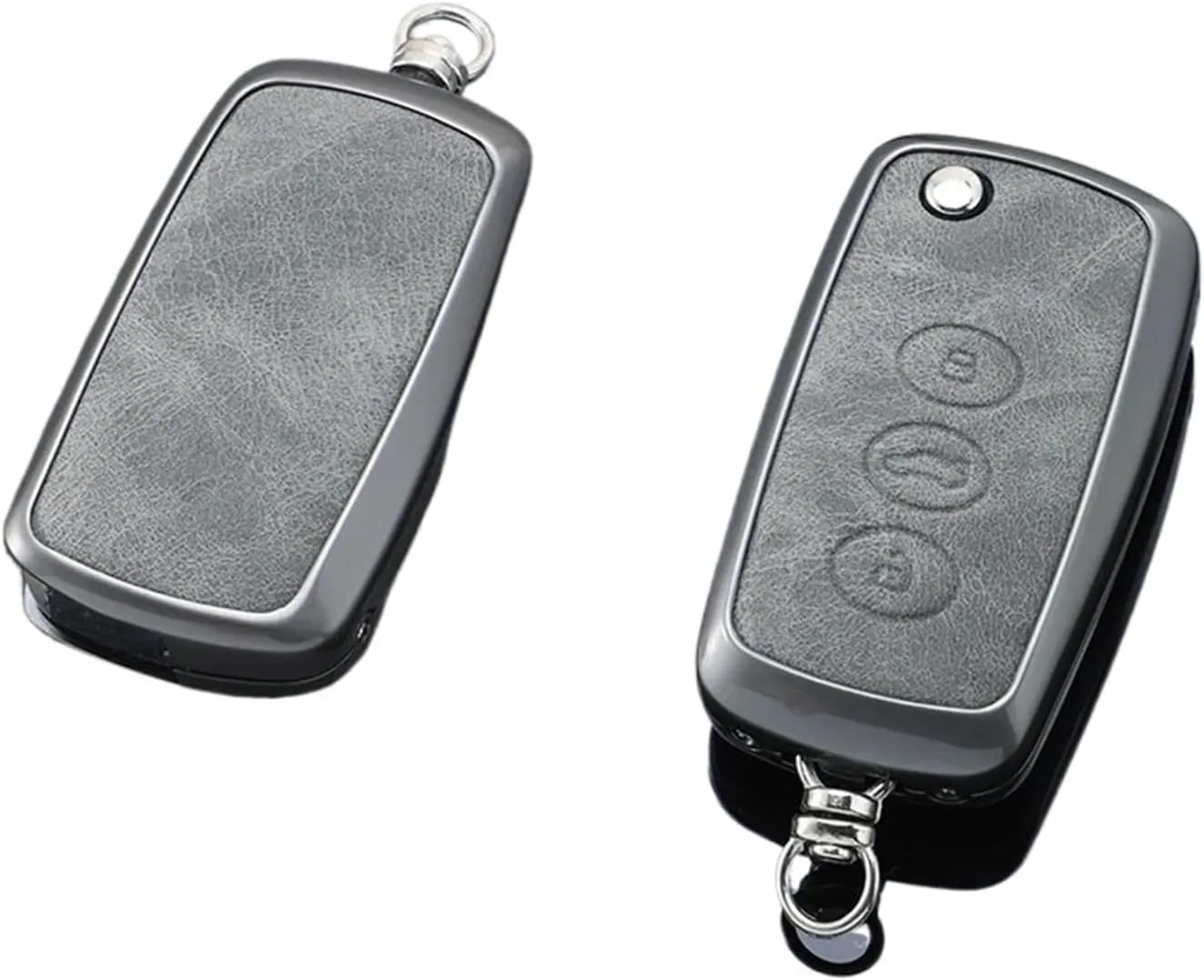 Zinc Alloy Flip Car Key Case Bag Compatible for VW Phaeton Bentley Bentayga Mulsanne Hurtling GT Flying Spur Continental(Grey D)