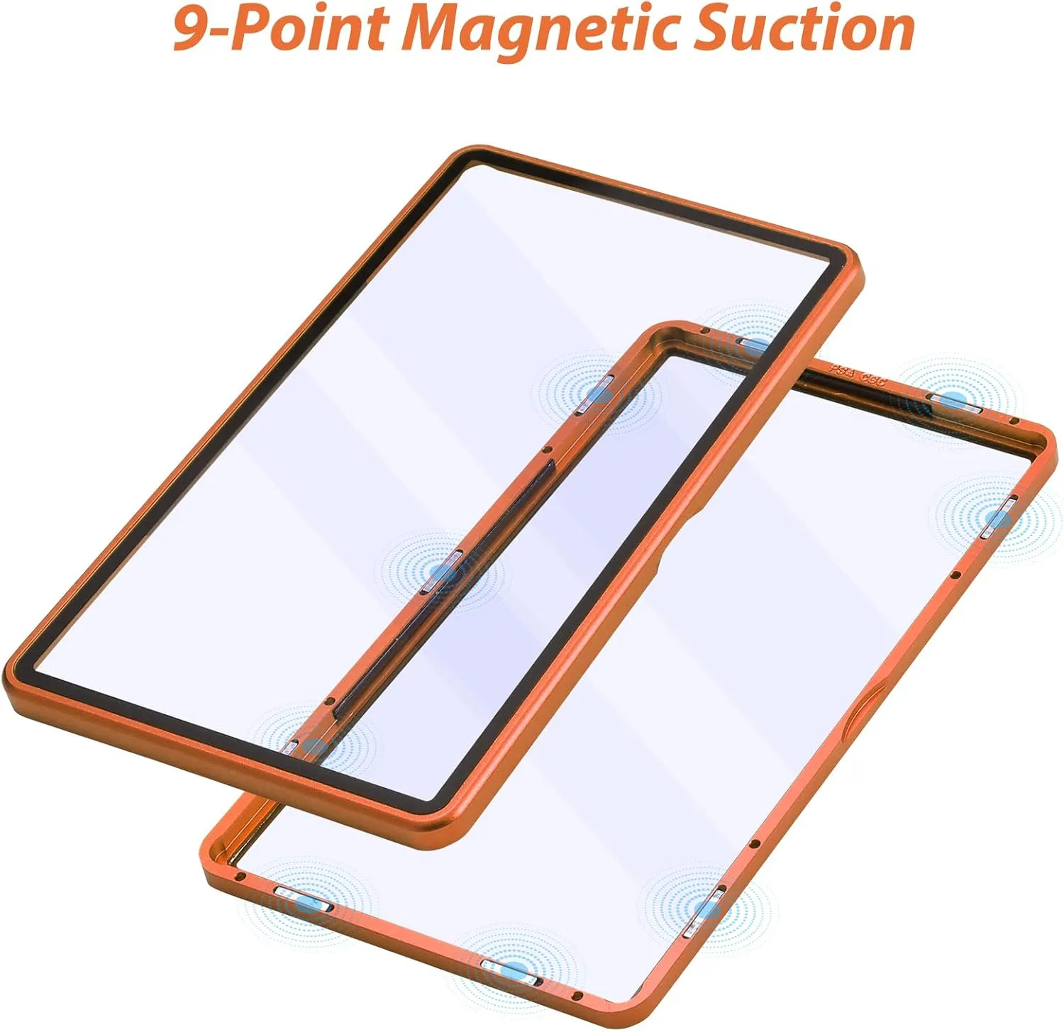 ZINHO Graded Card Case Magnetic Aluminum Alloy Slab Protector Display Case Fits 35PT PSA/CGC/CSG Cards, UV Protection (Orange)