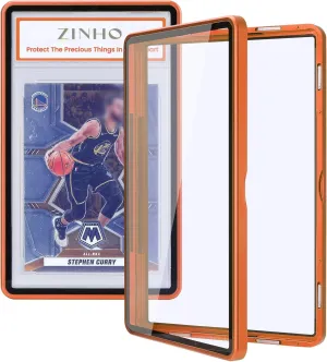 ZINHO Graded Card Case Magnetic Aluminum Alloy Slab Protector Display Case Fits 35PT PSA/CGC/CSG Cards, UV Protection (Orange)