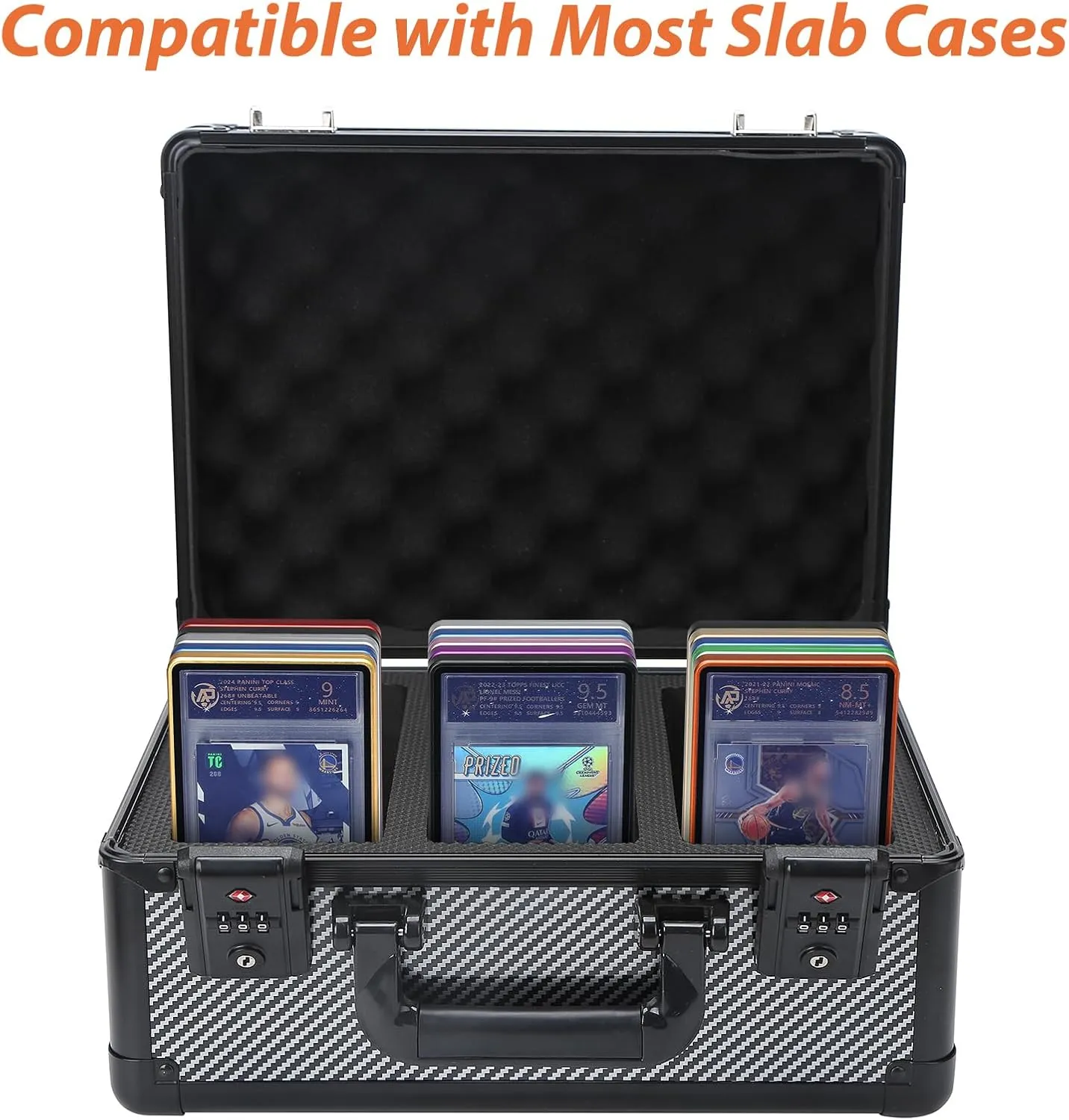 ZINHO Graded Card Case Magnetic Aluminum Alloy Slab Protector Display Case Fits 35PT PSA/CGC/CSG Cards, UV Protection (Orange)