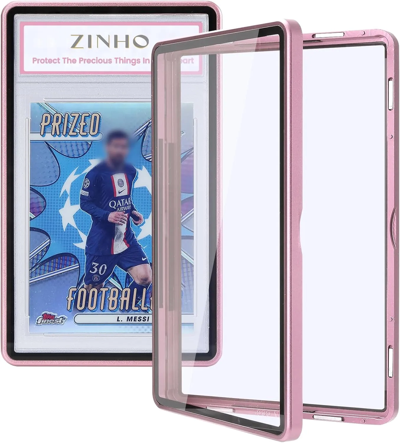 ZINHO Graded Card Case Magnetic Aluminum Alloy Slab Protector Display Case Fits 35PT PSA/CGC/CSG Cards, UV Protection (Pink)