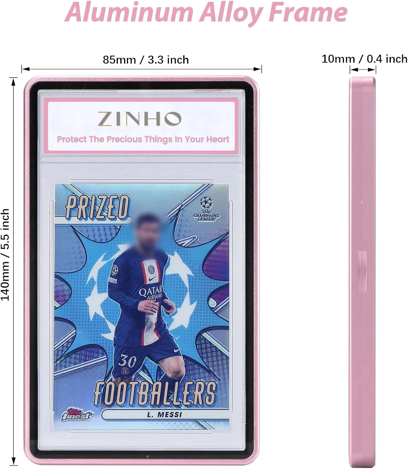 ZINHO Graded Card Case Magnetic Aluminum Alloy Slab Protector Display Case Fits 35PT PSA/CGC/CSG Cards, UV Protection (Pink)