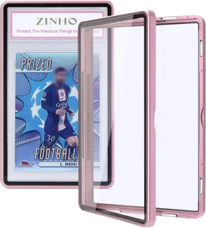 ZINHO Graded Card Case Magnetic Aluminum Alloy Slab Protector Display Case Fits 35PT PSA/CGC/CSG Cards, UV Protection (Pink)