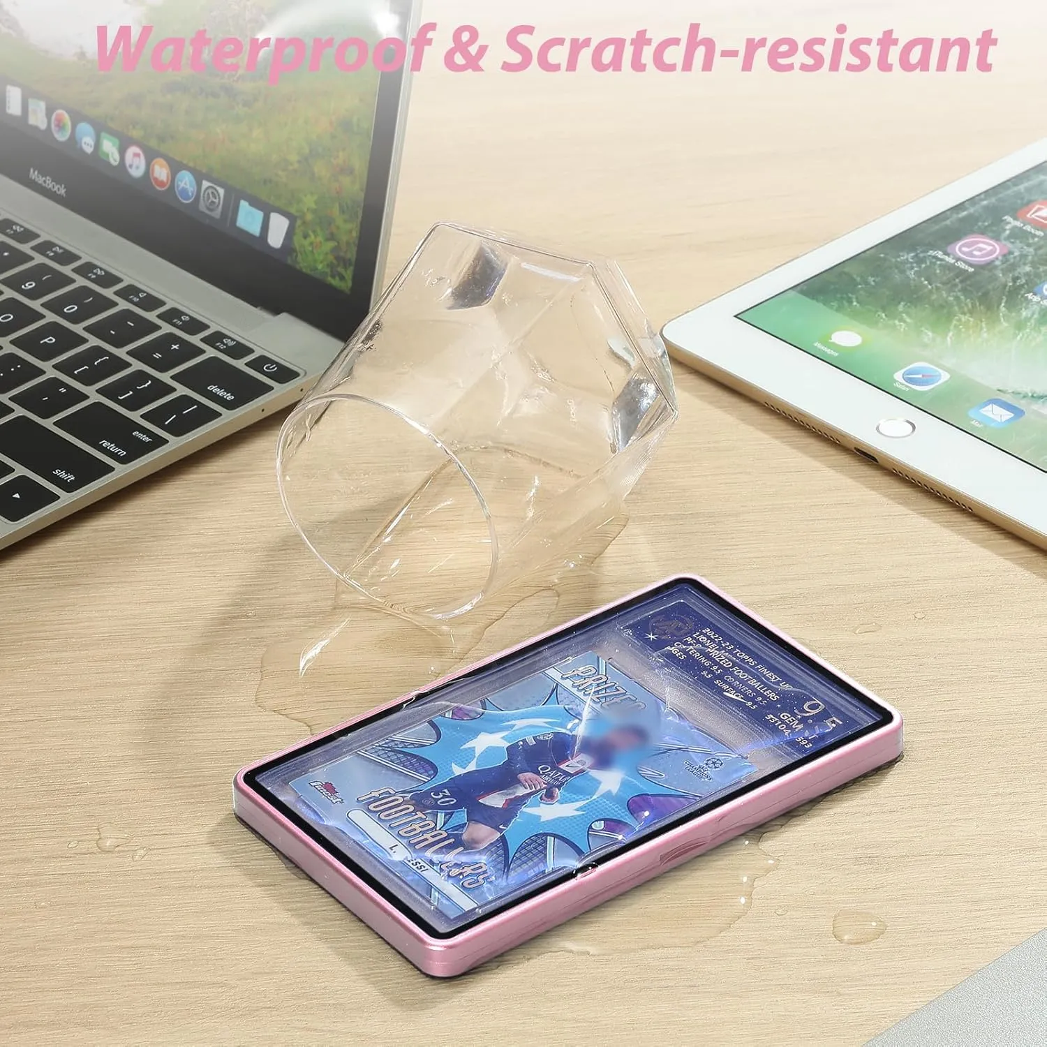 ZINHO Graded Card Case Magnetic Aluminum Alloy Slab Protector Display Case Fits 35PT PSA/CGC/CSG Cards, UV Protection (Pink)