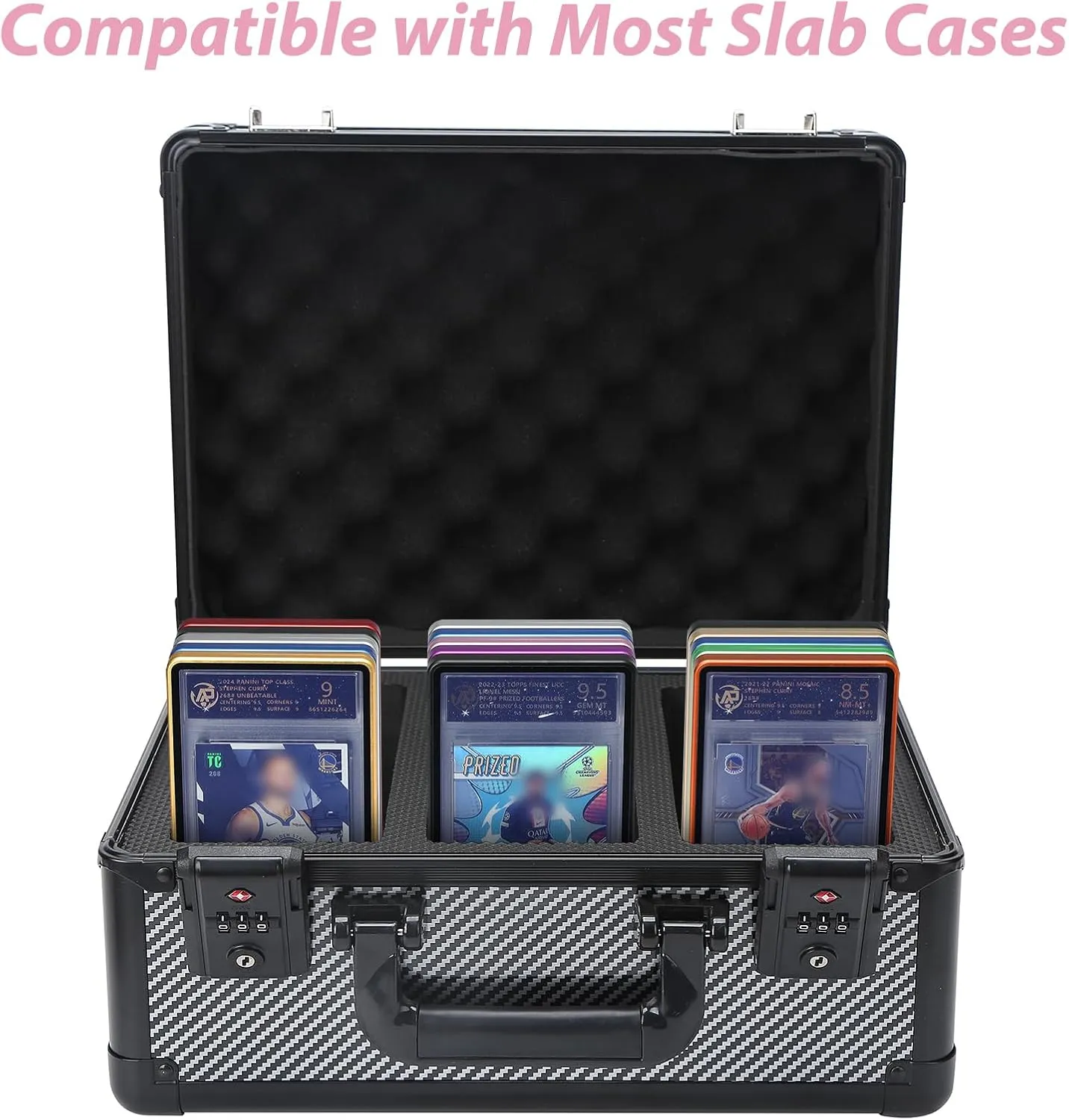 ZINHO Graded Card Case Magnetic Aluminum Alloy Slab Protector Display Case Fits 35PT PSA/CGC/CSG Cards, UV Protection (Pink)
