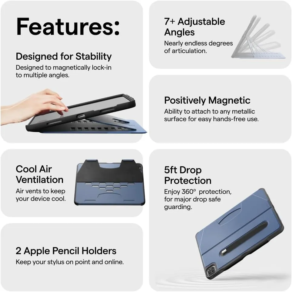 ZUGU Case for iPad Pro 11 (M4) 2024, Slim Protective Cover with Apple Pencil Holder, Auto Wake/Sleep, Multiple Viewing Angles, iPad Pro 11 Inch Case, Sturdy & Durable Phone Cover, Pine